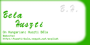 bela huszti business card